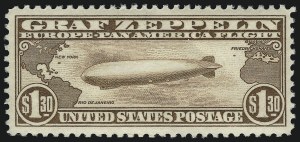 Sale 914, Lot 1976, Air Post, $1.30 Graf Zeppelin (C14) Sale 914, Lot 1976, Air Post