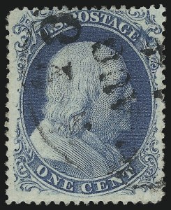 Sale 914, Lot 200, 1857-60 Issue, 1c Blue, Ty. II (20) Sale 914, Lot 200, 1857-60 Issue