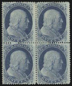 Sale 914, Lot 208, 1857-60 Issue, 1c Blue, Ty. V (24) Sale 914, Lot 208, 1857-60 Issue