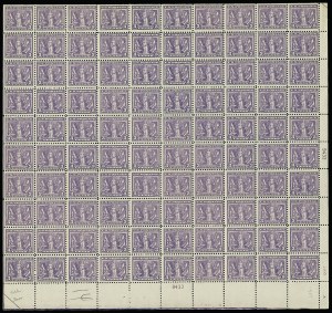 Sale 914, Lot 2577, Sheets and Large Multiples, 3c Violet (537) Sale 914, Lot 2577, Sheets and Large Multiples