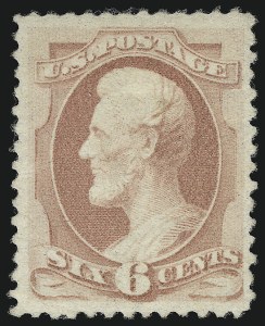 Sale 914, Lot 780, 1870-88 Bank Note Issues (Scott 178 thru 191), 6c Pink (186) Sale 914, Lot 780, 1870-88 Bank Note Issues (Scott 178 thru 191)