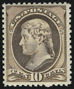 Sale 914, Lot 839, 1870-88 Bank Note Issues (Scott 205 thru 218), 10c Brown (209) Sale 914, Lot 839, 1870-88 Bank Note Issues (Scott 205 thru 218)