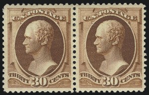 Sale 914, Lot 886, 1870-88 Bank Note Issues (Scott 205 thru 218), 30c Orange Brown (217) Sale 914, Lot 886, 1870-88 Bank Note Issues (Scott 205 thru 218)