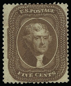 Sale 923, Lot 2109, 1857-60 Issue, 5c Orange Brown, Ty. II (30) Sale 923, Lot 2109, 1857-60 Issue