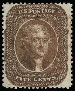 Sale 923, Lot 2110, 1857-60 Issue, 5c Orange Brown, Ty. II (30) Sale 923, Lot 2110, 1857-60 Issue