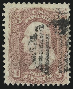 Sale 923, Lot 2167, 1861-66 Issue, 3c Rose, Vertically Laid Paper (65b) Sale 923, Lot 2167, 1861-66 Issue