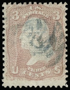 Sale 923, Lot 2222, 1867-68 Grilled Issue, 3c Rose, Z. Grill (85C) Sale 923, Lot 2222, 1867-68 Grilled Issue