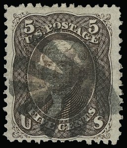 Sale 923, Lot 2243, 1867-68 Grilled Issue, 5c Brown, F. Grill (95) Sale 923, Lot 2243, 1867-68 Grilled Issue