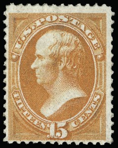 Sale 923, Lot 2353, 1870-88 Bank Note Issues (National, Scott 145 thru 155), 15c Bright Orange (152) Sale 923, Lot 2353, 1870-88 Bank Note Issues (National, Scott 145 thru 155)