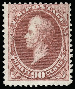 Sale 923, Lot 2376, 1870-88 Bank Note Issues (Scott 156 thru 166), 90c Rose Carmine (166) Sale 923, Lot 2376, 1870-88 Bank Note Issues (Scott 156 thru 166)