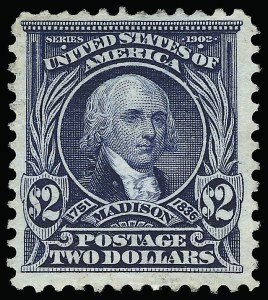 Sale 923, Lot 2674, 1902-08 Issues (Scott 300 thru 320), $2.00 Dark Blue (312) Sale 923, Lot 2674, 1902-08 Issues (Scott 300 thru 320)