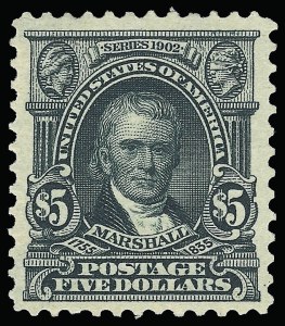 Sale 923, Lot 2676, 1902-08 Issues (Scott 300 thru 320), $5.00 Dark Green (313) Sale 923, Lot 2676, 1902-08 Issues (Scott 300 thru 320)