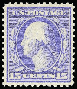 Sale 923, Lot 2723, 1908-09 Washington-Franklin Issues (Scott 331 thru 356), 15c Pale Ultramarine (340) Sale 923, Lot 2723, 1908-09 Washington-Franklin Issues (Scott 331 thru 356)
