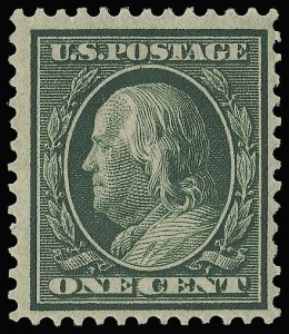 Sale 923, Lot 2754, Washington-Franklin Issues (Bluish Paper), 1c Green, Bluish (357) Sale 923, Lot 2754, Washington-Franklin Issues (Bluish Paper)