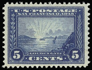 Sale 923, Lot 2808, 1913-15 Panama-Pacific Issue (Scott 397 thru 404), 5c Panama-Pacific (399) Sale 923, Lot 2808, 1913-15 Panama-Pacific Issue (Scott 397 thru 404)