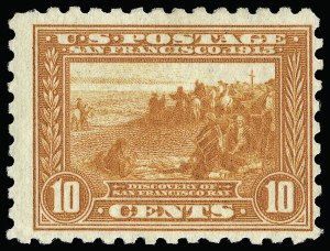 Sale 923, Lot 2822, 1913-15 Panama-Pacific Issue (Scott 397 thru 404), 10c Panama-Pacific, Perf 10 (404) Sale 923, Lot 2822, 1913-15 Panama-Pacific Issue (Scott 397 thru 404)