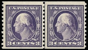 Sale 923, Lot 2863, 1912-23 Issues (Scott 424 to 458), 3c Violet, Coil (445) Sale 923, Lot 2863, 1912-23 Issues (Scott 424 to 458)
