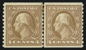 Sale 923, Lot 2888, 1912-23 Issues (Scott 424 to 458), 4c Brown, Coil (457) Sale 923, Lot 2888, 1912-23 Issues (Scott 424 to 458)