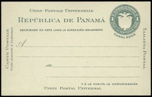Sale 923, Lot 3458, Canal Zone, 1924, 1c Green, Postal Card (UX6) Sale 923, Lot 3458, Canal Zone