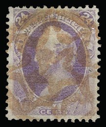 Sale 930, Lot 2015, 1870-71 National Bank Note Co. Ungrilled Issue (Scott 145-155), 24c Purple (153) Sale 930, Lot 2015, 1870-71 National Bank Note Co. Ungrilled Issue (Scott 145-155)