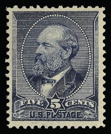 Sale 930, Lot 2102, 1887 American Bank Note Co. Issue (Scott 212-218), 5c Indigo (216) Sale 930, Lot 2102, 1887 American Bank Note Co. Issue (Scott 212-218)