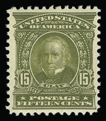 Sale 930, Lot 2348, 1902-08 Issues (Scott 300-320), 15c Olive Green (309) Sale 930, Lot 2348, 1902-08 Issues (Scott 300-320)
