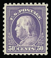 Sale 930, Lot 2523, 1913-15 Washington-Franklin Issues (Scott 424-461), 50c Violet (440) Sale 930, Lot 2523, 1913-15 Washington-Franklin Issues (Scott 424-461)