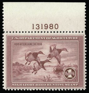 Sale 930, Lot 2968, Hunting Permits, $1.00 1935 Hunting Permit (RW2) Sale 930, Lot 2968, Hunting Permits