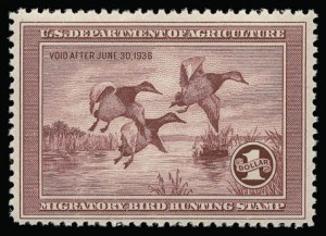 Sale 930, Lot 2969, Hunting Permits, $1.00 1935 Hunting Permit (RW2) Sale 930, Lot 2969, Hunting Permits