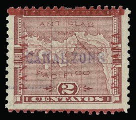 Sale 930, Lot 3039, Canal Zone, 1904, 2c Rose (1) Sale 930, Lot 3039, Canal Zone