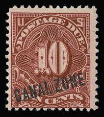 Sale 930, Lot 3071, Canal Zone, 1914, 10c Rose Carmine, Postage Due (J3) Sale 930, Lot 3071, Canal Zone