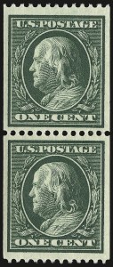 Sale 938, Lot 1544, 1908-09 Washington-Franklin Issues (Scott 331 thru 356), 1c Green, Coil (348) Sale 938, Lot 1544, 1908-09 Washington-Franklin Issues (Scott 331 thru 356)