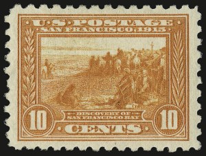 Sale 938, Lot 1598A, 1913-15 Panama-Pacific Issue (Scott 397 thru 404), 10c Panama-Pacific, Perf 10 (404) Sale 938, Lot 1598A, 1913-15 Panama-Pacific Issue (Scott 397 thru 404)
