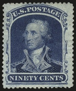 Sale 946, Lot 304, 1857-60 Issue (Scott 18-39), 90c Blue (39) Sale 946, Lot 304, 1857-60 Issue (Scott 18-39)