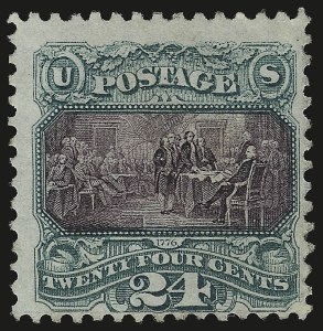 Sale 946, Lot 489, 1869 Pictorial Issue (Scott 112-122), 24c Green & Violet (120) Sale 946, Lot 489, 1869 Pictorial Issue (Scott 112-122)