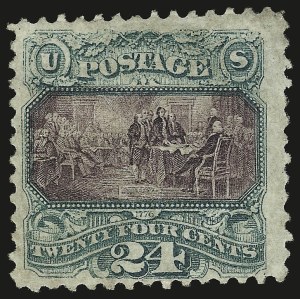Sale 946, Lot 490, 1869 Pictorial Issue (Scott 112-122), 24c Green & Violet (120) Sale 946, Lot 490, 1869 Pictorial Issue (Scott 112-122)