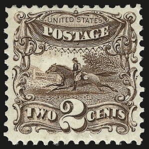 Sale 946, Lot 510, 1875 Re-Issue of 1869 Pictorial Issue (Scott 123-133a), 2c Brown, Re-Issue (124) Sale 946, Lot 510, 1875 Re-Issue of 1869 Pictorial Issue (Scott 123-133a)