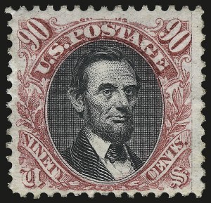 Sale 946, Lot 530, 1875 Re-Issue of 1869 Pictorial Issue (Scott 123-133a), 90c Carmine & Black, Re-Issue (132) Sale 946, Lot 530, 1875 Re-Issue of 1869 Pictorial Issue (Scott 123-133a)