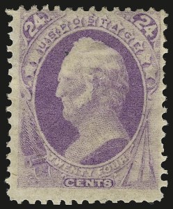 Sale 946, Lot 556, 1870-71 National Bank Note Co. Ungrilled Issue (Scott 145-155), 24c Purple (153) Sale 946, Lot 556, 1870-71 National Bank Note Co. Ungrilled Issue (Scott 145-155)