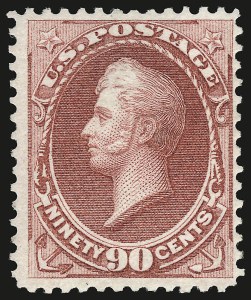 Sale 946, Lot 573, 1873 Continental Bank Note Co. Issue (Scott 156-166), 90c Rose Carmine (166) Sale 946, Lot 573, 1873 Continental Bank Note Co. Issue (Scott 156-166)