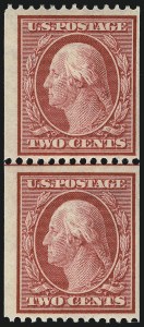 Sale 953, Lot 1038, 1910-13 Washington-Franklin Issue (Scott 374-396), 2c Carmine, Coil (386) Sale 953, Lot 1038, 1910-13 Washington-Franklin Issue (Scott 374-396)