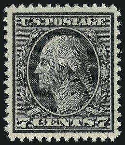 Sale 953, Lot 1089, 1912-14 Washington-Franklin Issue (Scott 405-423), 7c Black (407) Sale 953, Lot 1089, 1912-14 Washington-Franklin Issue (Scott 405-423)