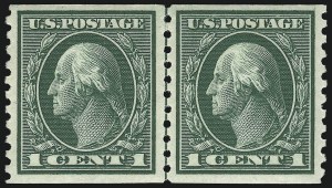 Sale 953, Lot 1129, 1913-15 Washington-Franklin Issues (Scott 424-461), 1c Green, Coil (443) Sale 953, Lot 1129, 1913-15 Washington-Franklin Issues (Scott 424-461)