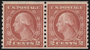 Sale 953, Lot 1156, 1913-15 Washington-Franklin Issues (Scott 424-461), 2c Red, Ty. II, Coil (454) Sale 953, Lot 1156, 1913-15 Washington-Franklin Issues (Scott 424-461)