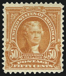 Sale 953, Lot 923, 1902-08 Issues (Scott 300-320), 50c Orange (310) Sale 953, Lot 923, 1902-08 Issues (Scott 300-320)