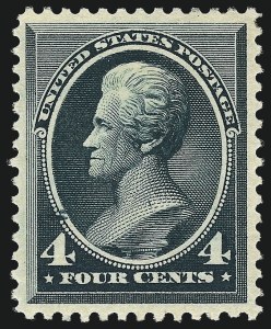 Sale 959, Lot 2446, 1881-83 American Bank Note Co. Issues (Scott 205-211B), 4c Blue Green (211) Sale 959, Lot 2446, 1881-83 American Bank Note Co. Issues (Scott 205-211B)