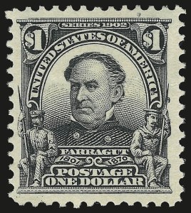 Sale 959, Lot 2705, 1902-08 Issues (Scott 300-320), $1.00 Black (311) Sale 959, Lot 2705, 1902-08 Issues (Scott 300-320)