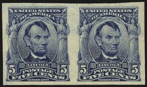 Sale 959, Lot 2717, 1902-08 Issues (Scott 300-320), 5c Blue, Imperforate (315) Sale 959, Lot 2717, 1902-08 Issues (Scott 300-320)