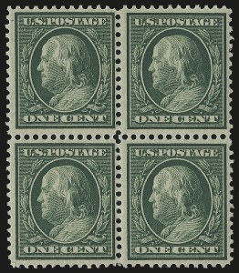 Sale 959, Lot 2773, 1909 Bluish Paper Issue (Scott 357-366), 1c Green, Bluish (357) Sale 959, Lot 2773, 1909 Bluish Paper Issue (Scott 357-366)