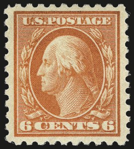 Sale 959, Lot 2869, 1913-15 Washington-Franklin Issues (Scott 424-461), 6c Red Orange (429) Sale 959, Lot 2869, 1913-15 Washington-Franklin Issues (Scott 424-461)